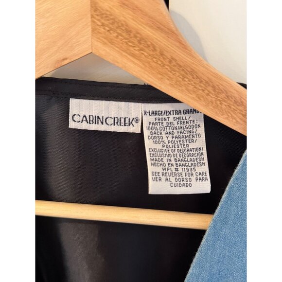 Vintage Christmas Vest Plaid Denim Embroidered Design Size Womens XL Red Green - Picture 3 of 4